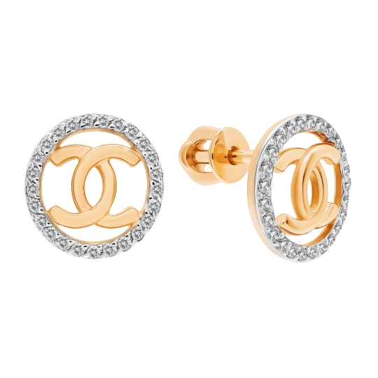 Серьги из золота с фианитами