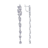 Серьги из серебра с фианитами