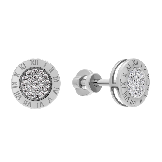 Серьги из белого золота с бриллиантами