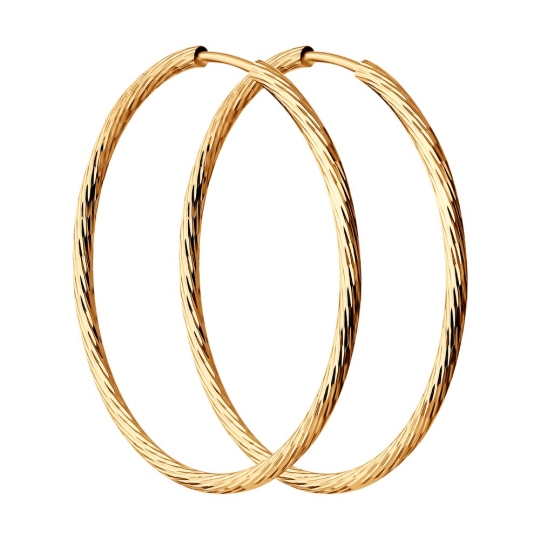 Серьги-конго из серебра с позолотой