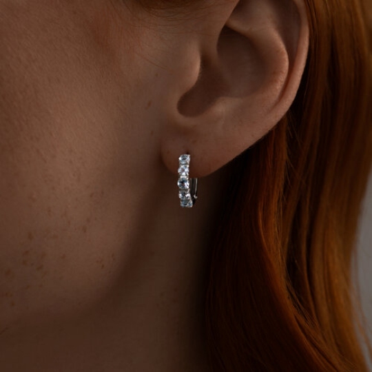 Серьги из серебра с топазами