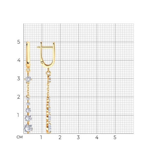 Серьги из золота с фианитами