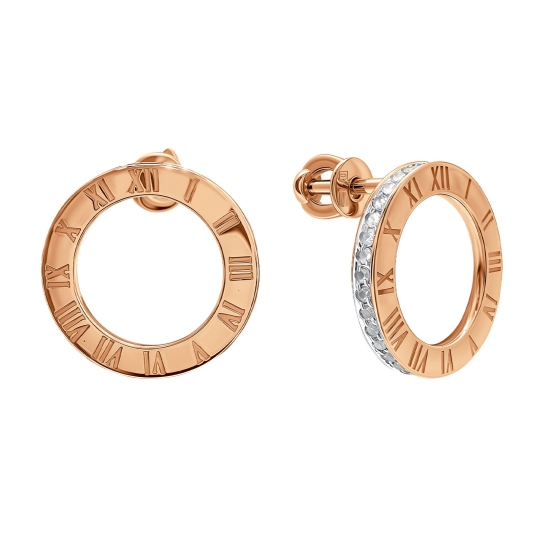 Серьги из золота с фианитами