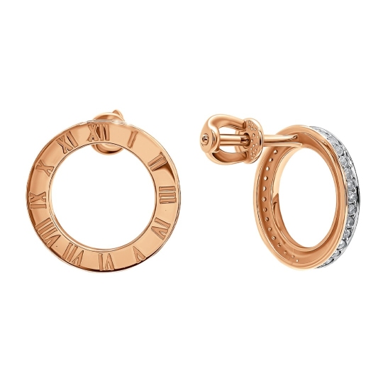 Серьги из золота с фианитами