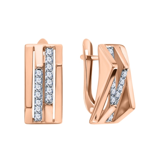 Серьги из золота с фианитами