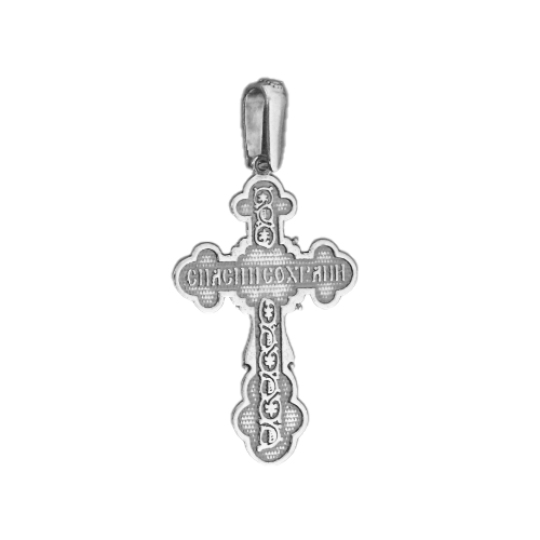 Подвеска-крест из серебра с чернением