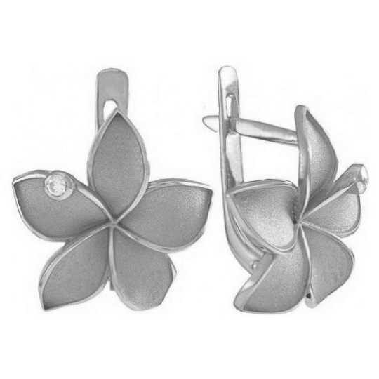 Серьги из серебра с фианитами