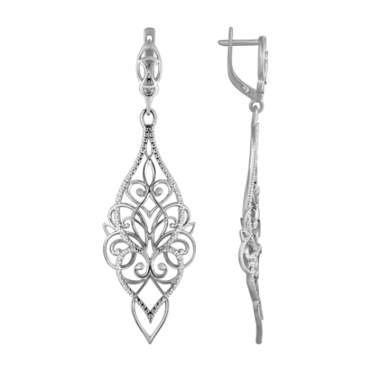 Серьги из серебра с фианитами