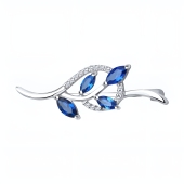 Брошь из серебра с фианитами