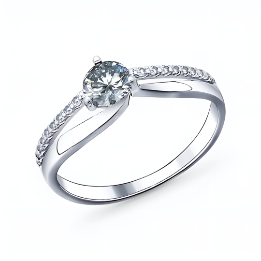 Кольцо из серебра с фианитами