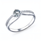 Кольцо из серебра с фианитами