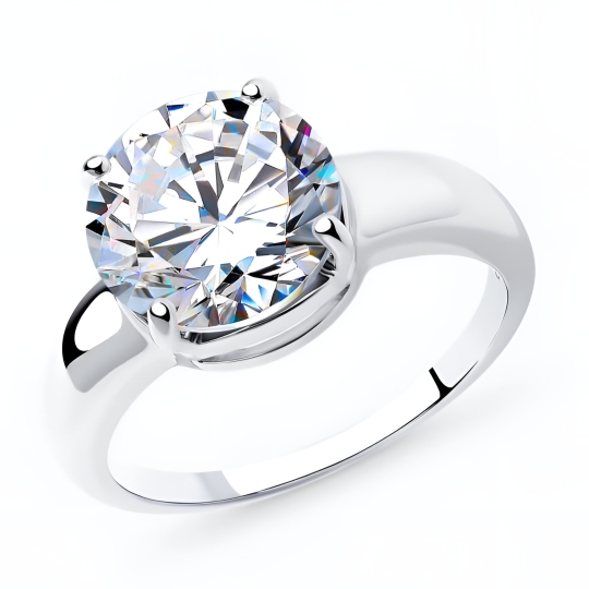 Кольцо из серебра с фианитом