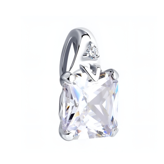 Подвеска из серебра с фианитами