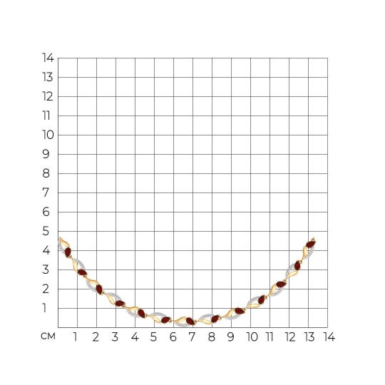 Колье из золота с гранатами и фианитами
