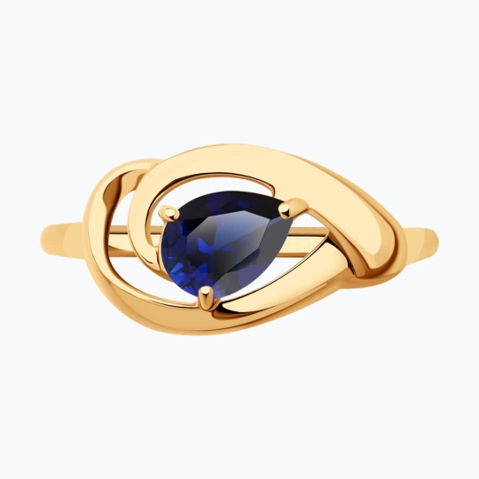 Кольцо из золота с корундом сапфировым
