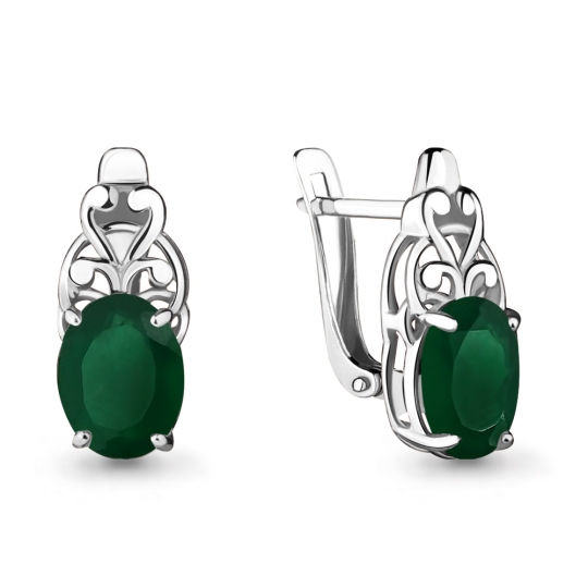 Серьги из серебра с агатами