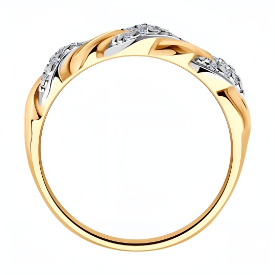 Кольцо из серебра с позолотой и фианитами