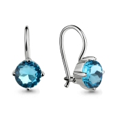 Серьги из серебра с голубыми фианитами