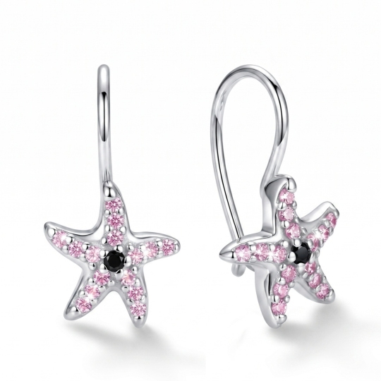 Серьги из серебра с фианитами