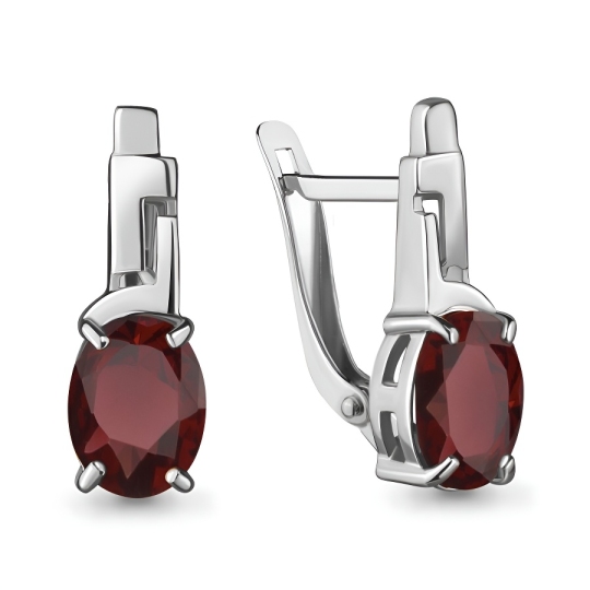 Серьги из серебра с гранатами