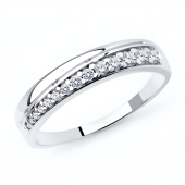 Кольцо из серебра с фианитами