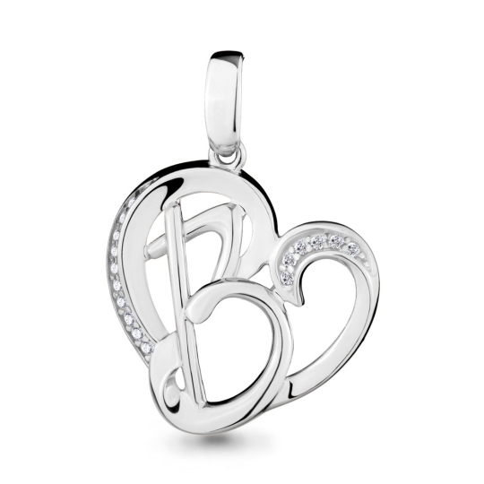 Подвеска-буква из серебра с фианитами 