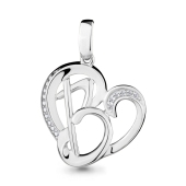 Подвеска-буква из серебра с фианитами 