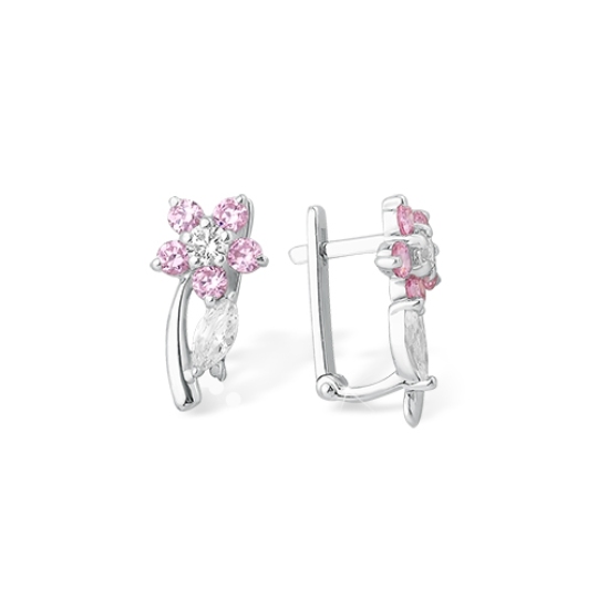 Серьги из серебра с фианитами