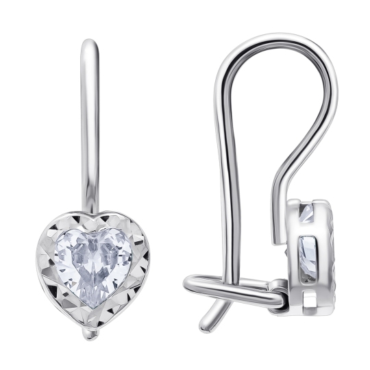 Серьги из серебра с фианитами