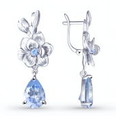 Серьги из серебра с фианитами