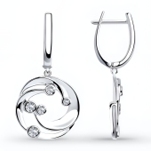 Серьги из серебра с фианитами
